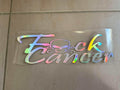 F*ck cancer decal with skull and crossbones design, weather-resistant adhesive vinyl for cars and windows, Australian made