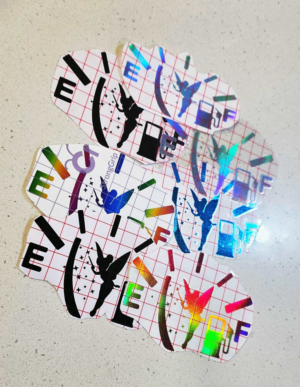 Fairy Fuel decal showing a whimsical fuel gauge with magic and good vibes design