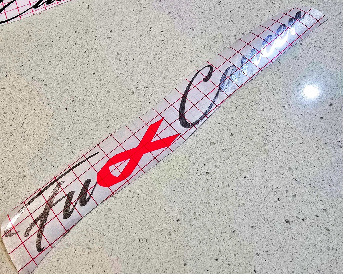 Fuk Cancer decal with cancer ribbon in bold design for cancer awareness and support